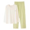 JOAE [Super Cool Series] Pure Cotton Women's Pajamas Autumn And Winter Pullover Long-Sleeve Long Pants Couple's Loungewear