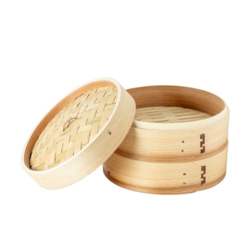 Пароварка Thunder Group, 21 см, 2-ярусный набор, включает 20 листов, изготовлена из кедра, бамбука и натурального дерева, идеально подходит для приготовления на пару сяолунбао (Свинина на пару B