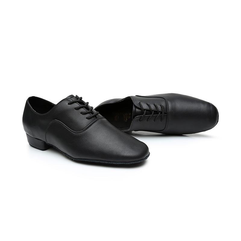 Черные кожаные мужские современные бальные туфли на низком каблуке 2,5 см, танцевальная обувь для танго