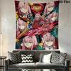 Darling in the Franxx Wall Tapestry Aesthetic Wall Hanging Printed Fabric Blanket Decorative Tapestries for Bedroom Living Room Home Decor