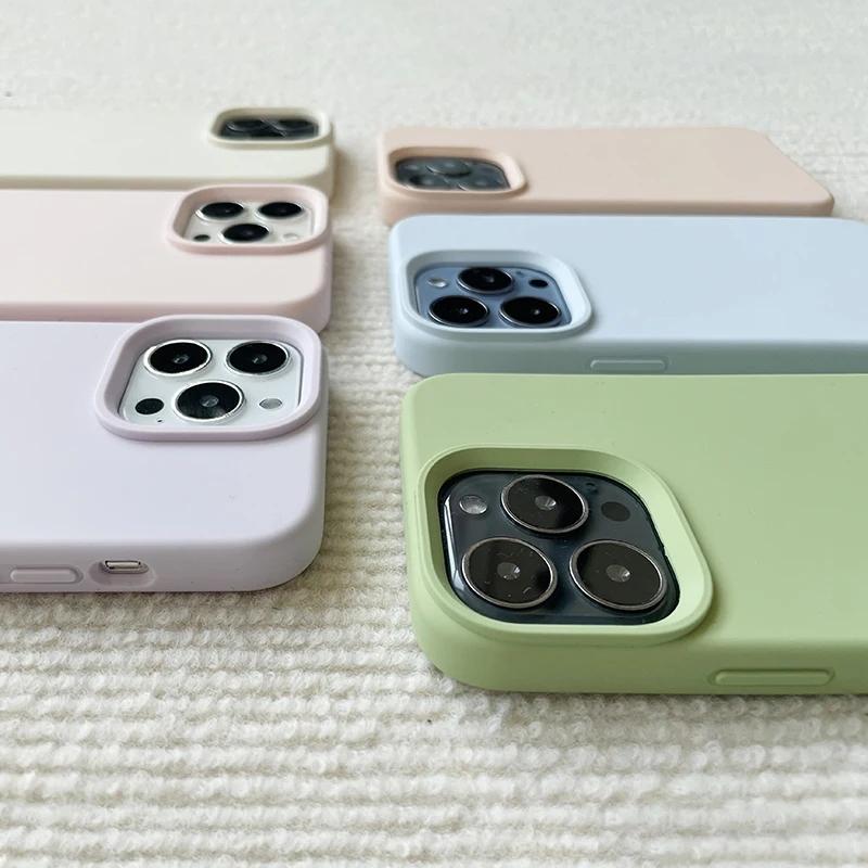Оригинальный жидкий силиконовый чехол для телефона iPhone 13 14Pro 15 15 Pro Max 15Plus 16 16Plus 16Pro Max Защитные чехлы для камеры