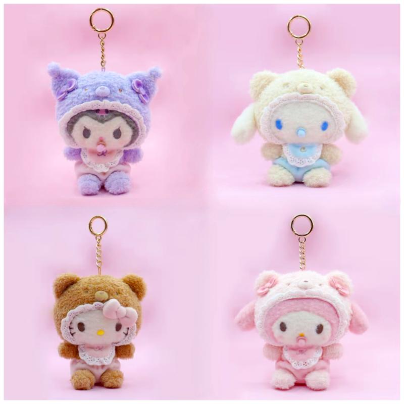 Новый стиль Sanrio Латте Соска Мультяшный Куроми Синнаморолл Мелоди Хелло Китти Кошка Плюшевая Игрушка Брелок Украшение Подвеска Подарки