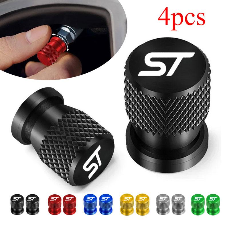 XXUI3 4pcs For Ford ST FOCUS 2 3 Mondeo Fiesta Kuga MK2 MK3 MK4 Car Wheel Tire Valve Caps Tyre Stem Covers Airdust Waterproof