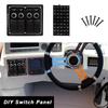 12V Red Led 4 Gang Mount Aluminum Marine Boat Rocker Switch Panel With 15A Breakers Waterproof DIY Sticker DC Distribution Panel