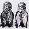 90*90CM Classic Paisley Print Square Scarf Soft Satin Bandana Vintage Windproof Head Wrap Casual Shawl Travel Beach Towel