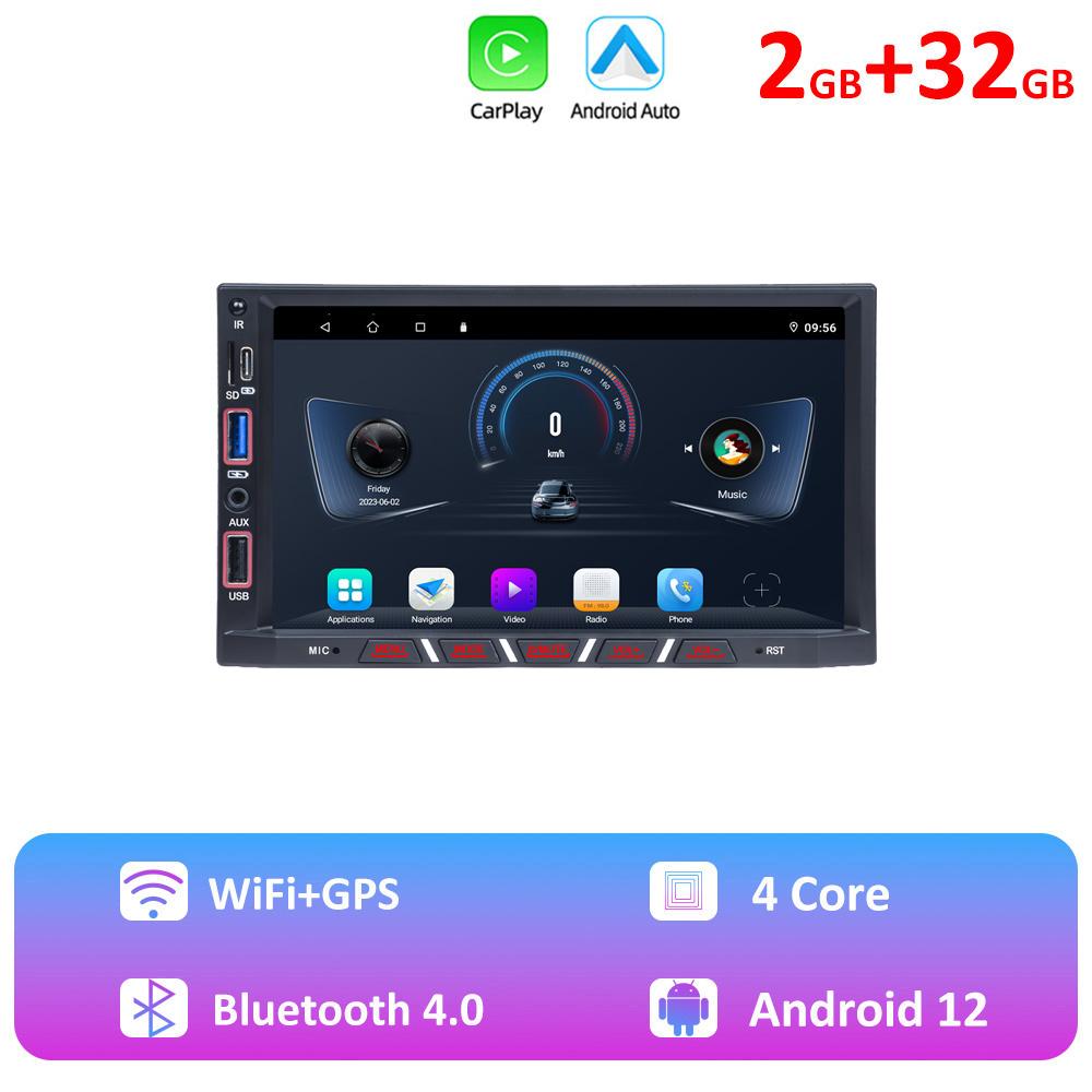 Reakosound 7'' Android Car Radio CarPlay Universal Car Gps Screen Adjustable 2 DIN Car Stereo Radio Navigation Player Head Unit