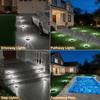 VOLISUN Solar Ground Lights Outdoor,12 Pack Flat Solar Pathway Lights | IP67 Waterproof Solar Powered Disc Lights,Landscape Lighting for Garden Yard