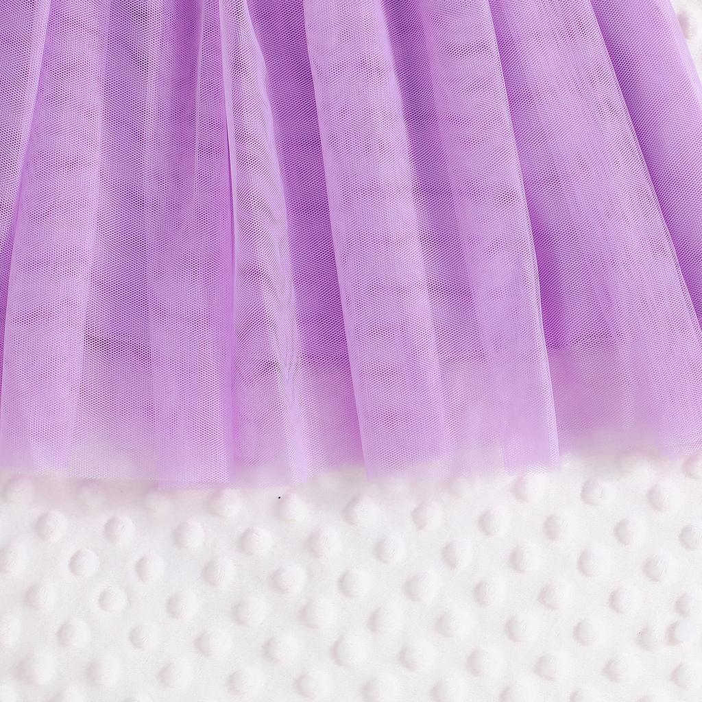 Безрукавное платье с цветочным принтом и пэчворком, из сетчатой ткани, для детей 4-7 лет