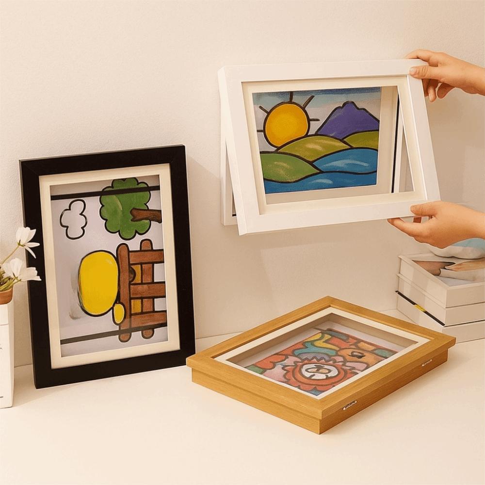 Front Opening Magnetic Flip Photo Frame Elastic Straps A4 Photo Frame Wall Decoration