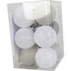 Cotton LED Light Balls, 6 cm Diameter, Battery Powered, Warm White