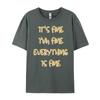 Funny Black Cat It Fine I M Fine Everything Is Fine Designer T Shirt Men T-Shirts