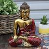 Buddha Statue Large Red and Gold Resin