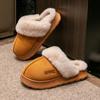 Хлопковые тапочки с толстой подошвой, зимние уличные тапочки для дома с весенне-осенней нескользящей теплой обувью для дома, мужская домашняя обувь