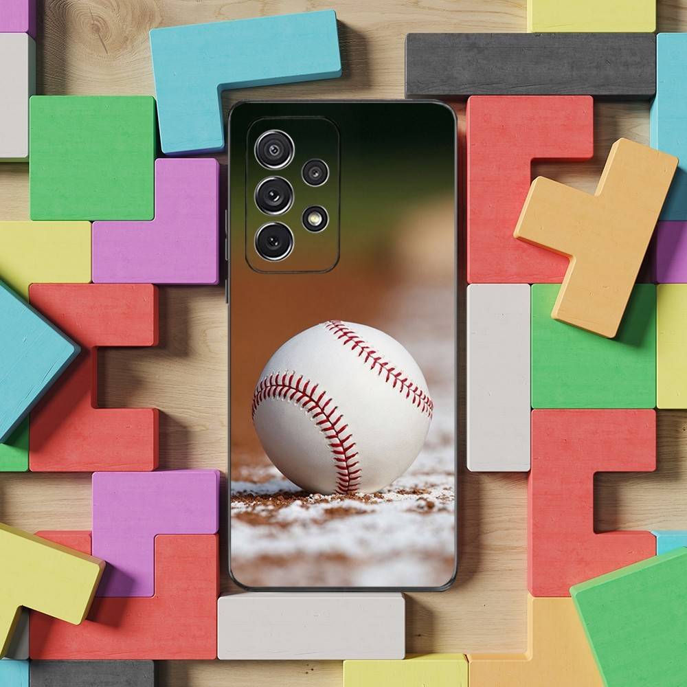 Sport Art Baseball Case For Samsung S22,S25,Ultra,S24,S23,FE,S20,S10,Plus,S21,S9,Lite,Soft Silicone Black