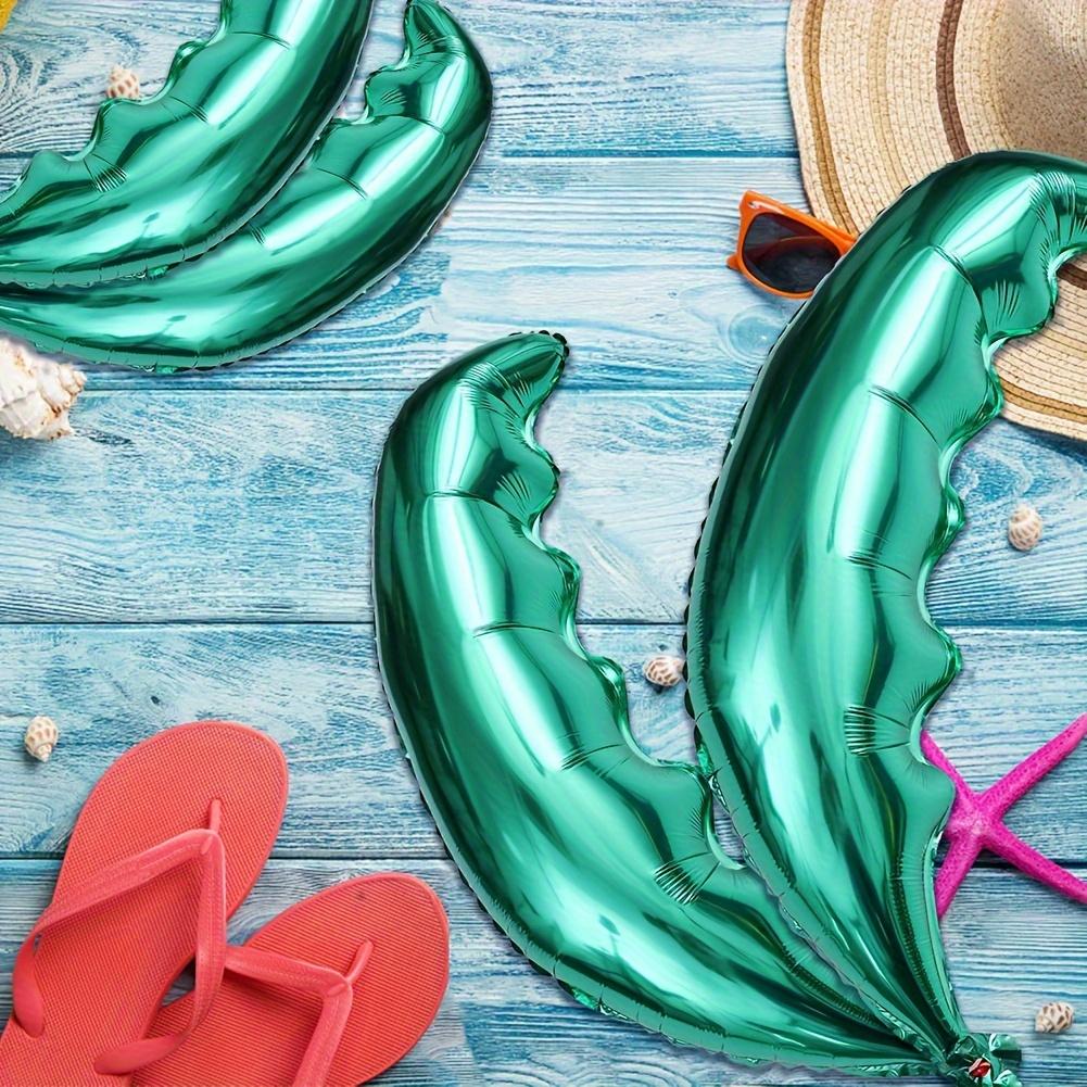 12-Pack of Coconut Leaf Aluminum Foil Balloons Suitable for Seaside Theme and Coconut Tree Theme Party Decorations