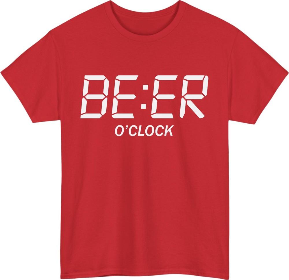 Funny beer o clock unisex tshirt digital clock drinking sarcastic meme tee