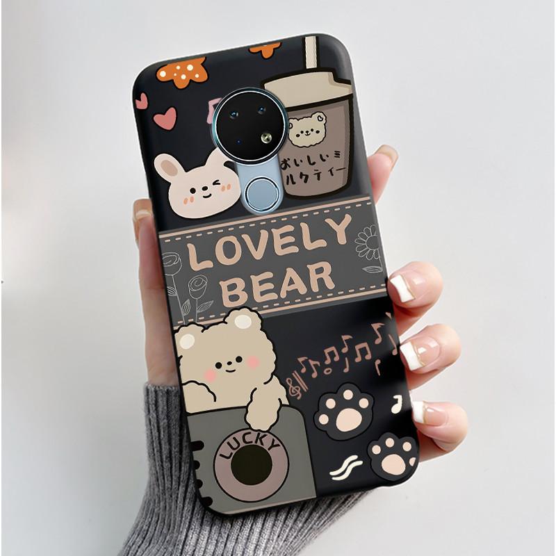 Милый Чехол Для Nokia 6.2 / Nokia 7.2 Fundas Capa Печатный Корпус Защитная Крышка Мягкий Силикон Мультяшный Черный Корпус Coque