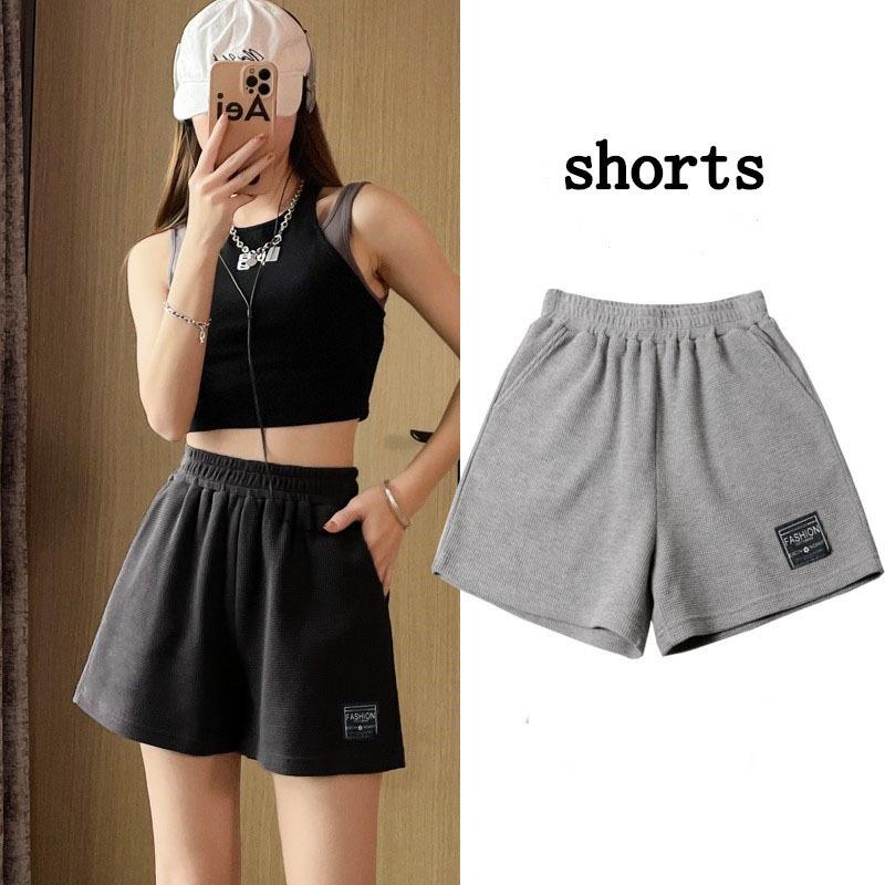 Waffle Sports Shorts Women's Summer 2025 New Korean Version of Loose High Waist Home Wide Leg Hot Pants Wear Wholesale