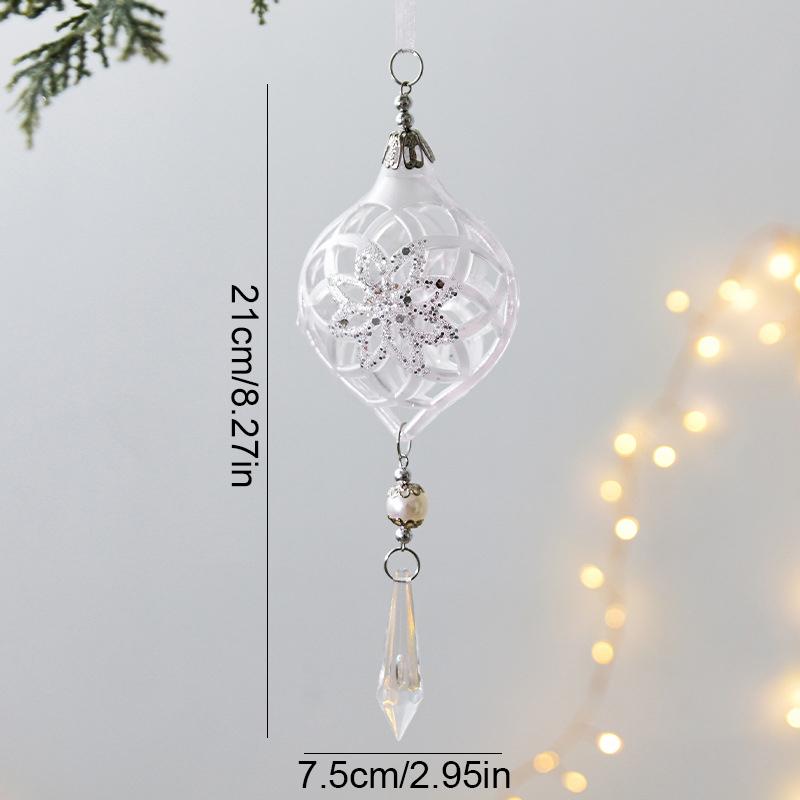 1 шт. Прозрачный рождественский кулон, украшение для дома, новогодний декор, красочный прозрачный ледяной кристалл, кулон, украшения для рождественской елки