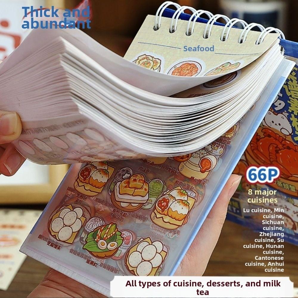 Small Pattern Recipe Material Stickers 66 Sheets Decorative Stickers Kawaii Sticker Book  Scrapbook