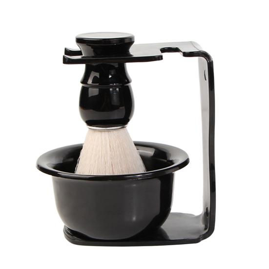 Набор для ухода за бородой 3-в-1 с помазком для бритья, мыльницей, подставкой, эргономичный дизайн, набор для ухода за бородой, инструменты для бритья для ухода за лицом и использования в путешествиях