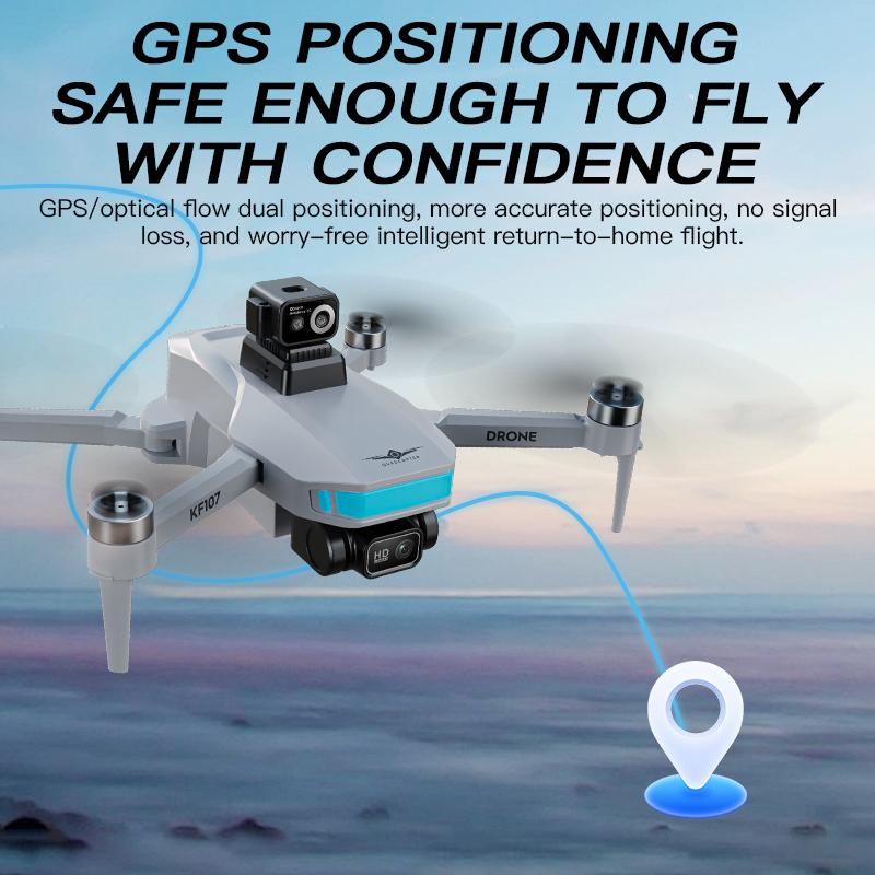 KF107 GPS Drone 4K Professional HD Dual Camera 5G WIFI With Screen 360°Obstacle Avoidance Brushless Foldable Quadcopter Dron Toy