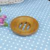 AKOAK Round Shape Natural Bamboo Wood Soap Dish Storage Holder for Shower,Counter,Sink,Bathroom - 1 Count