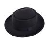 European and American street photography retro British jazz hat, men's and women's imitation woolen flat top top hat, flat top gentleman's hat JDL-