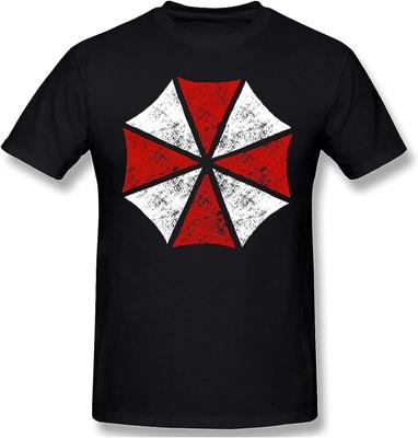 Мужские футболки Resident Evil Мужские забавные футболки с круглым вырезом и коротким рукавом Зонтик Чистый хлопок Футболки Забавная футболка в стиле Харадзюку