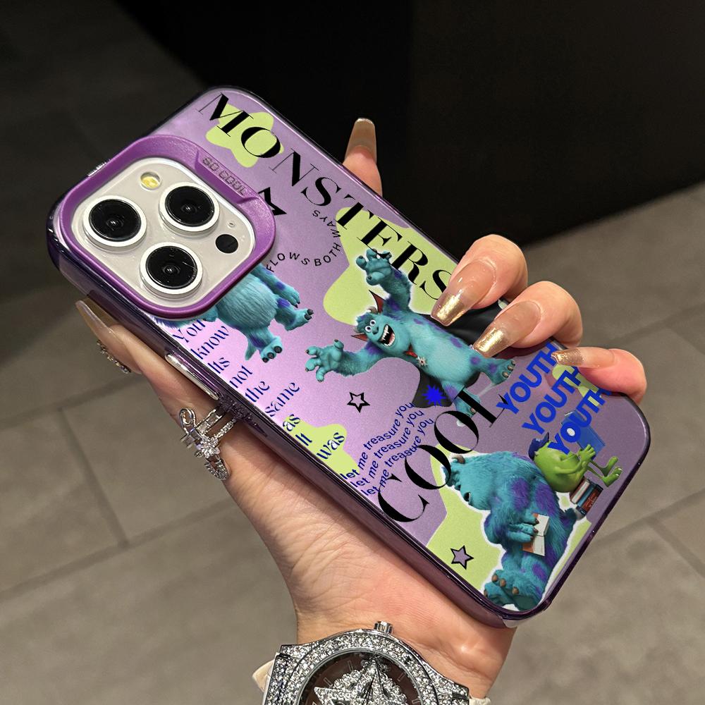 Cartoon Monsters Universitys Phone Case for iPhone 17 Air 16 16e 15 14 Plus 13 12 11 Pro Max X Xs XR 8 Colorful Silver Cover