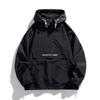 Men Hooded Half Zip Loose Workwear Jacket Spring Autumn