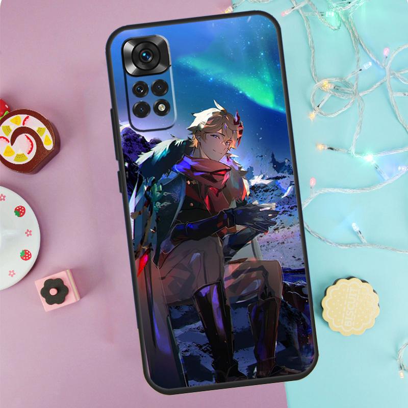 Чехол Genshin Impact Тарталья для Xiaomi Redmi Note 9 10 11 12 13 14 Pro 9S 10S 11S 12S Redmi 14C 10C 12C 13C