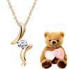 Necklace Teddy Bear Cubic Zirconia CZ Single Drop Pink Gold Color [Sears] Women's Sp2361-tdt-01-b-pg