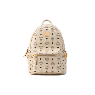 Stark Classic Monogram Двусторонний Рюкзак на Шпильках для Поездок и Вечеринок из Холста и Кожи Маленький Унисекс Рюкзак Бежевый MMKAAVE15I8001