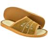 Light brown men's leather slippers, comfortable Men's slippers, house slippers 46