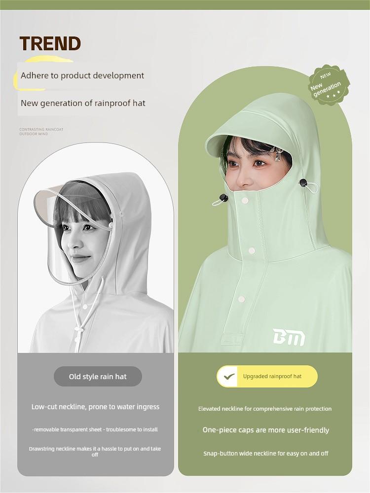 Electric Scooter Raincoat for Women, Single-Person, Adult, Long, Full-Body, Heavy-Duty, New Model, Thickened Rain Poncho