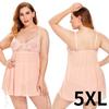 5XL розовые большие висящие кружевные пижамы, сексуальное летнее дышащее женское нижнее белье с точкой росы, ультратонкое сексуальное нижнее белье