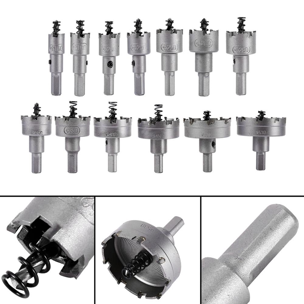13pcs 16-53mm Sizes Carbide Tip Hole Saw Set Core Drill Bit Hole Saw For Metal Cutting
