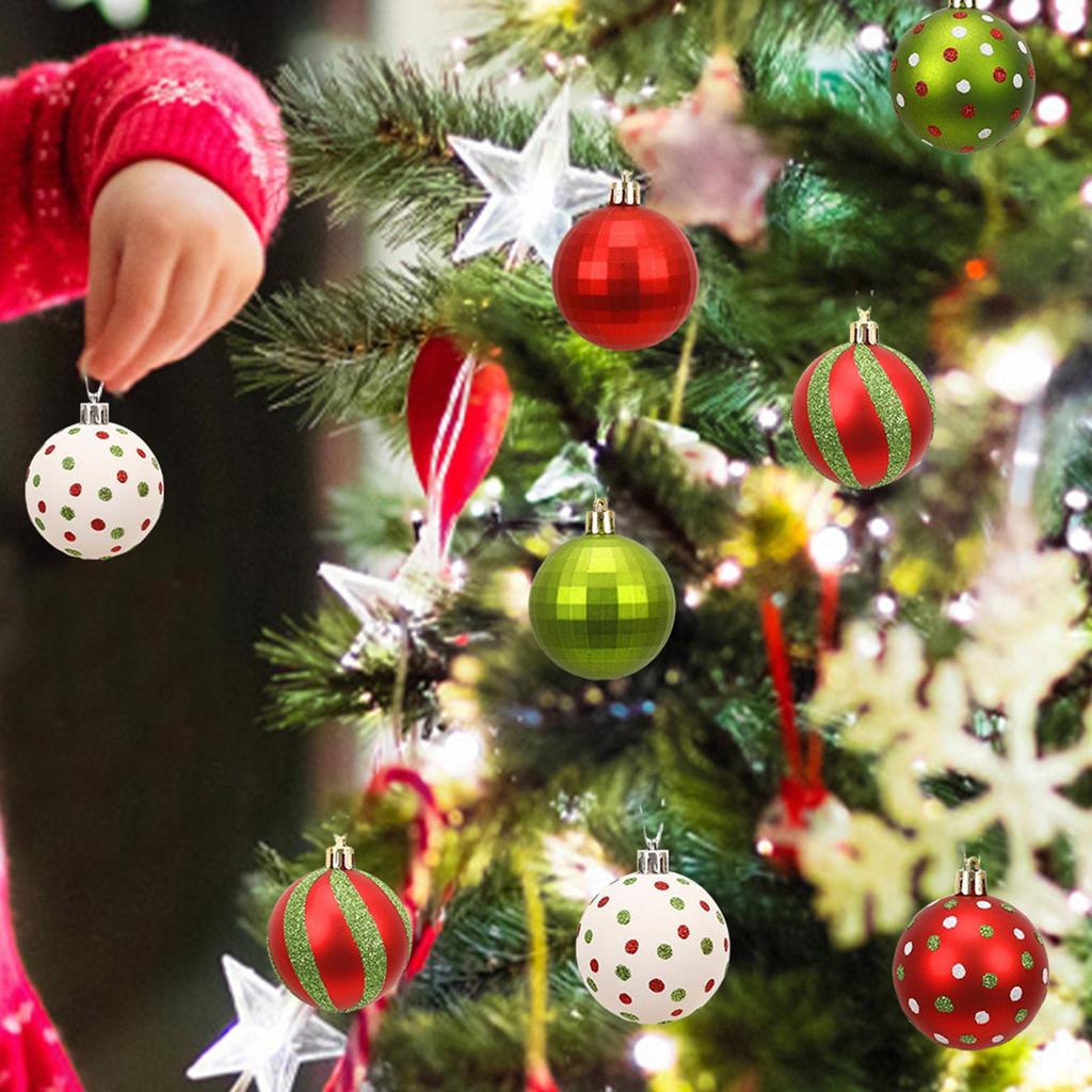 Christmas Ball Ornaments 12 Pieces Hangable Decoration Sparkling 2.36 Inch Glitter Ornaments Balls For Christmas Trees For