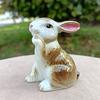 Фарфоровая фигурка зайца, ручная роспись, керамика, поза, кролик, миниатюра, украшение для цветочного горшка, декор для бонсай, подарок на Пасху, ремесло