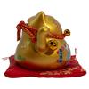 Ceramic Money Cat Bank – Gold on Cushion