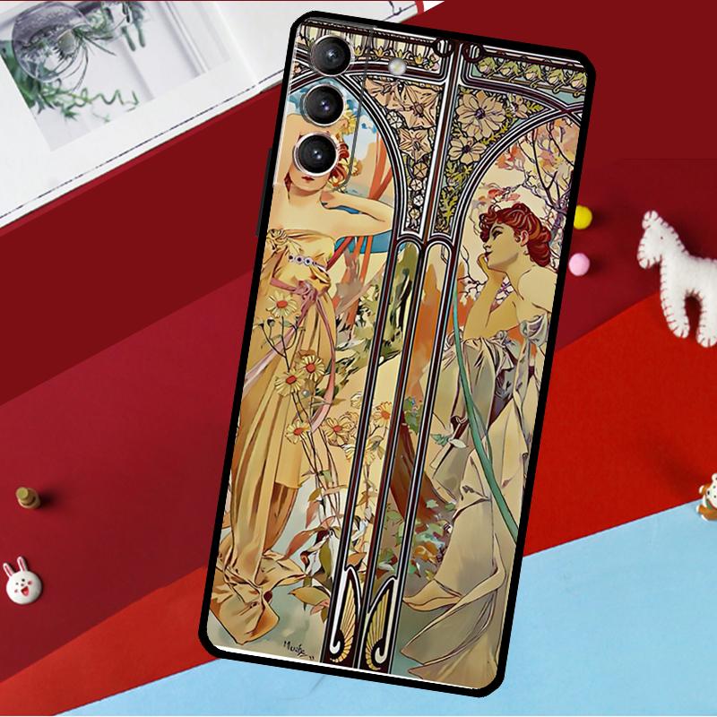 Арт-Фонда Альфонса Мухи Для Samsung Galaxy S26 Ultra S24 S22 S23 S25 Plus S20 S21 FE S9 S10 S25 FE Чехол для Телефона