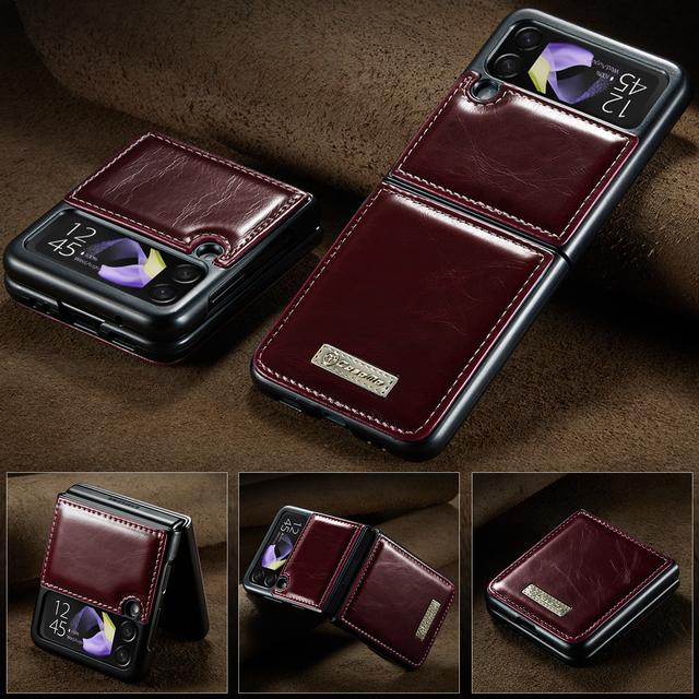 Противоскользящий кожаный чехол для мобильного телефона Samsung Galaxy Z Flip4 5g Flip 4 Flip3 Flip 3, складной противопыльный чехол