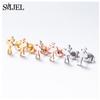 Fashion Baseball Studs Earrings Women Stainless Steel Running Ball Yoga Bicycle Hockey Sports Earrings Ballet Spades Jewelry