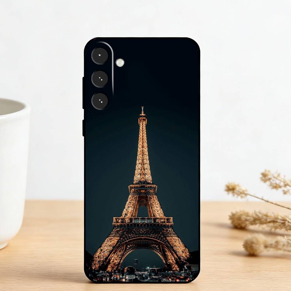 E-Eiffel T-Tower Phone Case For Samsung Galaxy A73,A72,A71,A70,A53,A52,A51,Others Soft Black Cover