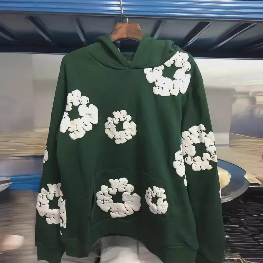 Men's Trendy Loose Fit Kanye-Style Kapok Foam Print Hoodie Suit