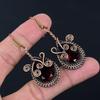 Pretty Garnet Gemstone Handmade Pure Copper Wire Wrapped Earrings Jewelry For Women