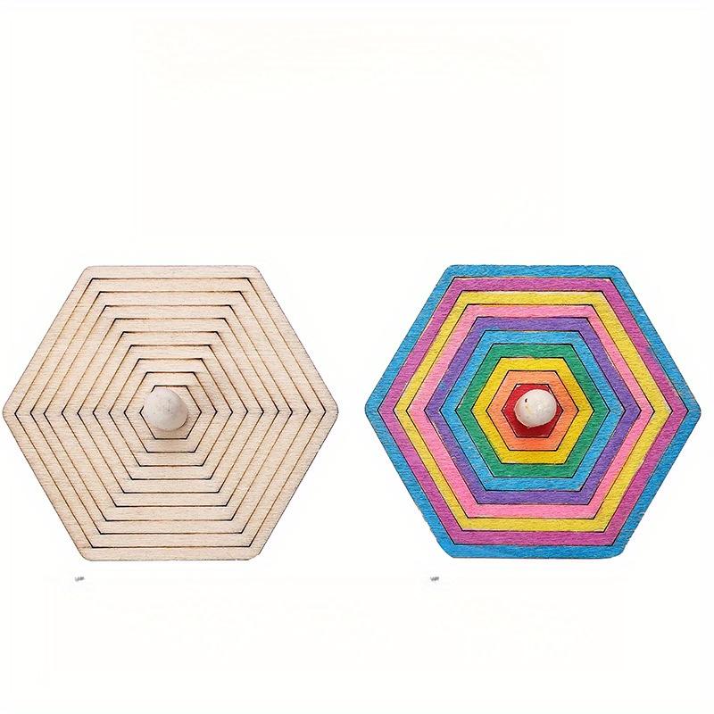 Набор для поделок «Деревянный волчок», 16 шт., Раскрашивание и изготовление поделок из деревянных художественных материалов, Подарочный спиннер к празднику