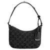 Gucci Horsebit Slim Series Double G Logo Zipper Closure Denim And Leather Trim Handbag Small Women handbags Black Gray 774719-FACZ1-4952