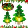 Mini Tree Lamp Origami Christmas Night Light, 3D Printed Xmas Lamp, Battery Decorative Tabletop Light Operated for Home Bedroom Holiday Party Festive